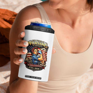 Patriotic Rosie Nurse Feminist Pride 4 in 1 Can Cooler Tumbler 250 Years Of Nursing TS12 Print Your Wear