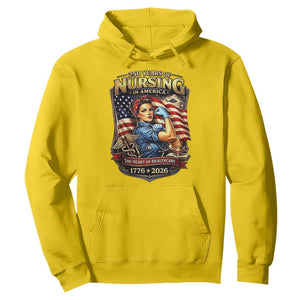 Patriotic Rosie Nurse Feminist Pride Hoodie 250 Years Of Nursing TS12 Daisy Print Your Wear