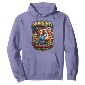 Patriotic Rosie Nurse Feminist Pride Hoodie 250 Years Of Nursing TS12 Violet Print Your Wear
