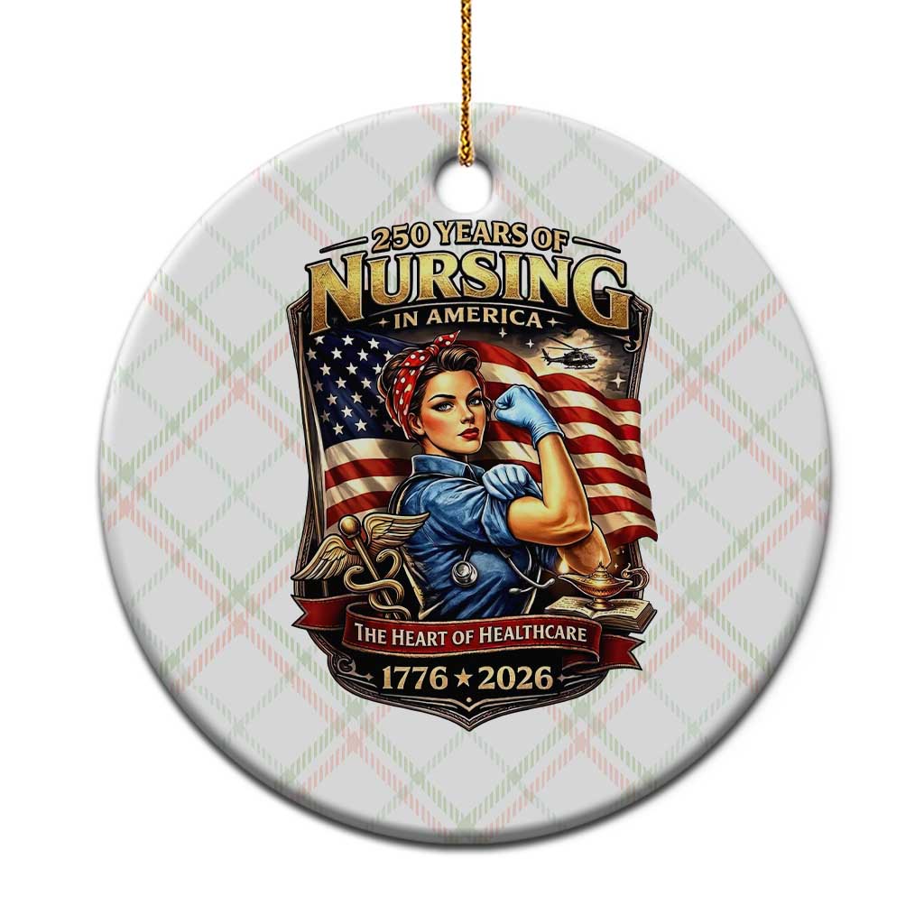 Patriotic Rosie Nurse Feminist Pride Ceramic Ornament 250 Years Of Nursing TS12 1pc Christmas Plaid Print Your Wear