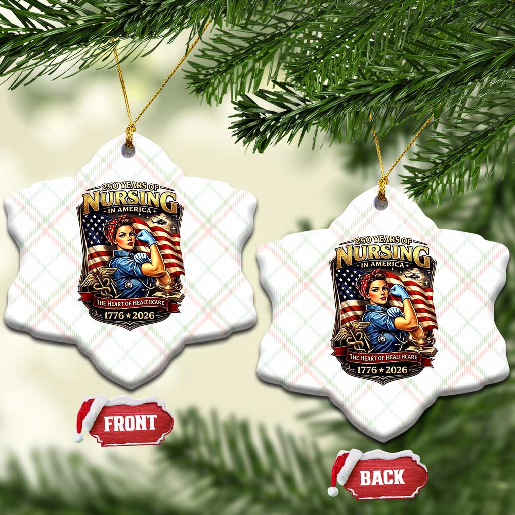 Patriotic Rosie Nurse Feminist Pride Ceramic Ornament 250 Years Of Nursing TS12 Print Your Wear