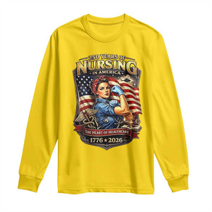Patriotic Rosie Nurse Feminist Pride Long Sleeve Shirt 250 Years Of Nursing TS12 Daisy Print Your Wear