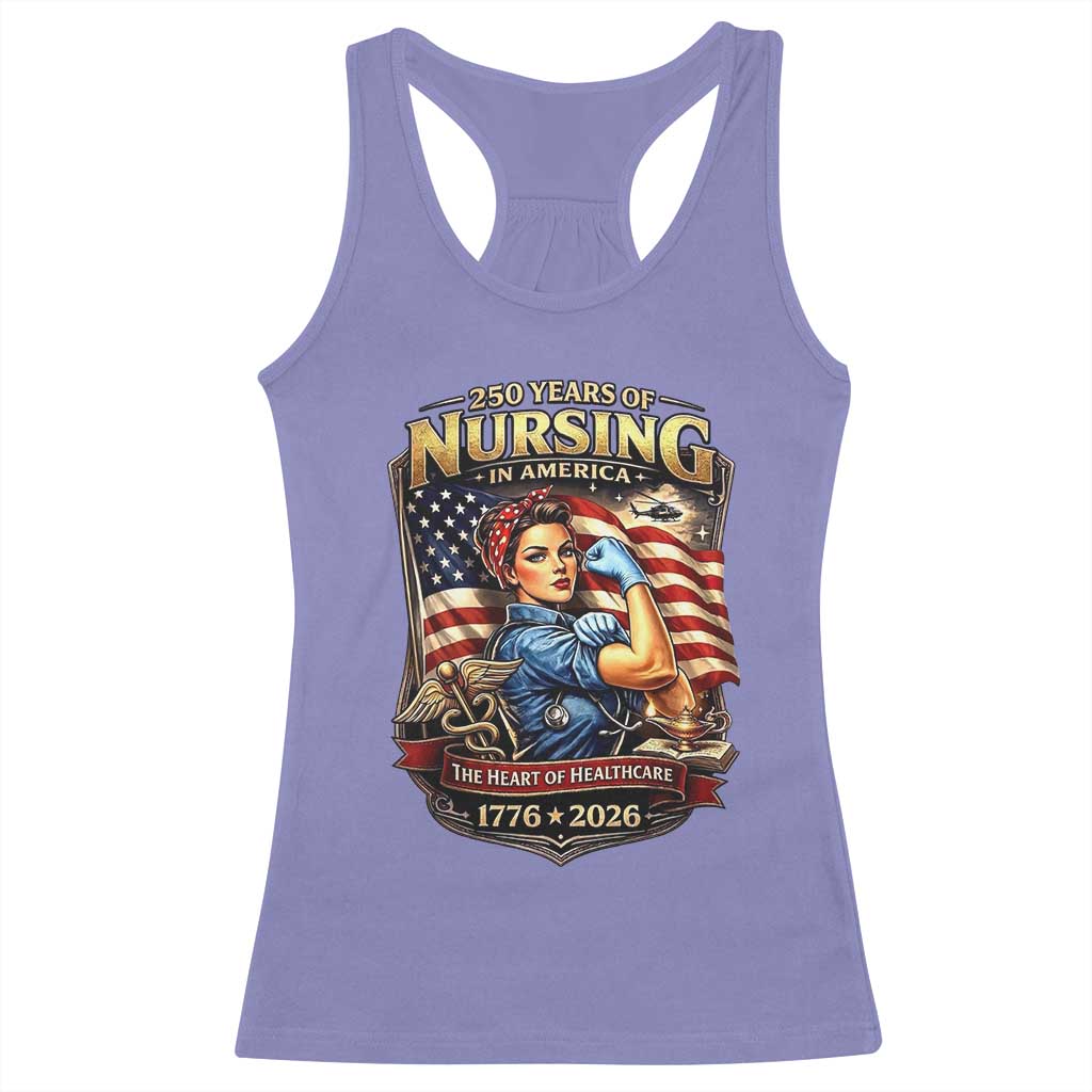 Patriotic Rosie Nurse Feminist Pride Racerback Tank Top 250 Years Of Nursing TS12 Violet Print Your Wear