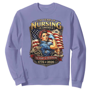 Patriotic Rosie Nurse Feminist Pride Sweatshirt 250 Years Of Nursing TS12 Violet Print Your Wear
