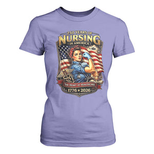 Patriotic Rosie Nurse Feminist Pride T Shirt For Women 250 Years Of Nursing TS12 Violet Print Your Wear