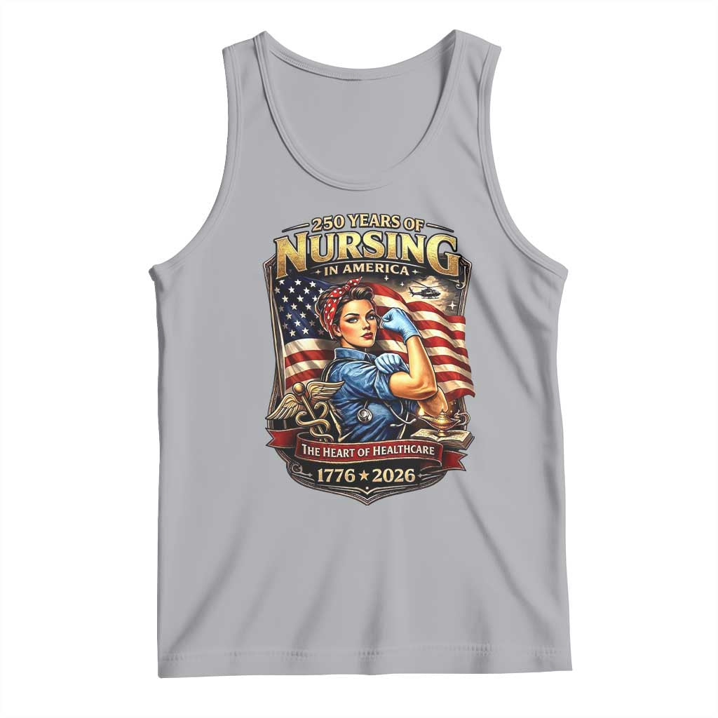 Patriotic Rosie Nurse Feminist Pride Tank Top 250 Years Of Nursing TS12 Athletic Heather Print Your Wear