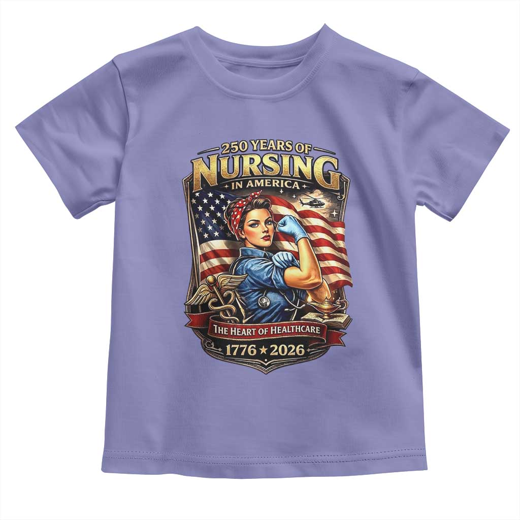 Patriotic Rosie Nurse Feminist Pride Toddler T Shirt 250 Years Of Nursing TS12 Violet Print Your Wear