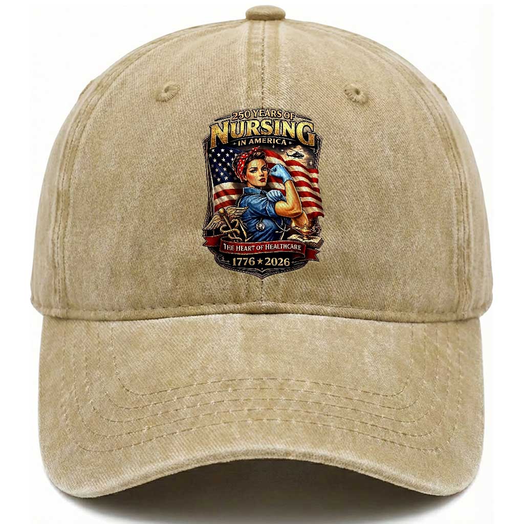 Patriotic Rosie Nurse Feminist Pride Washed Cotton Baseball Cap 250 Years Of Nursing TS12 Print Your Wear