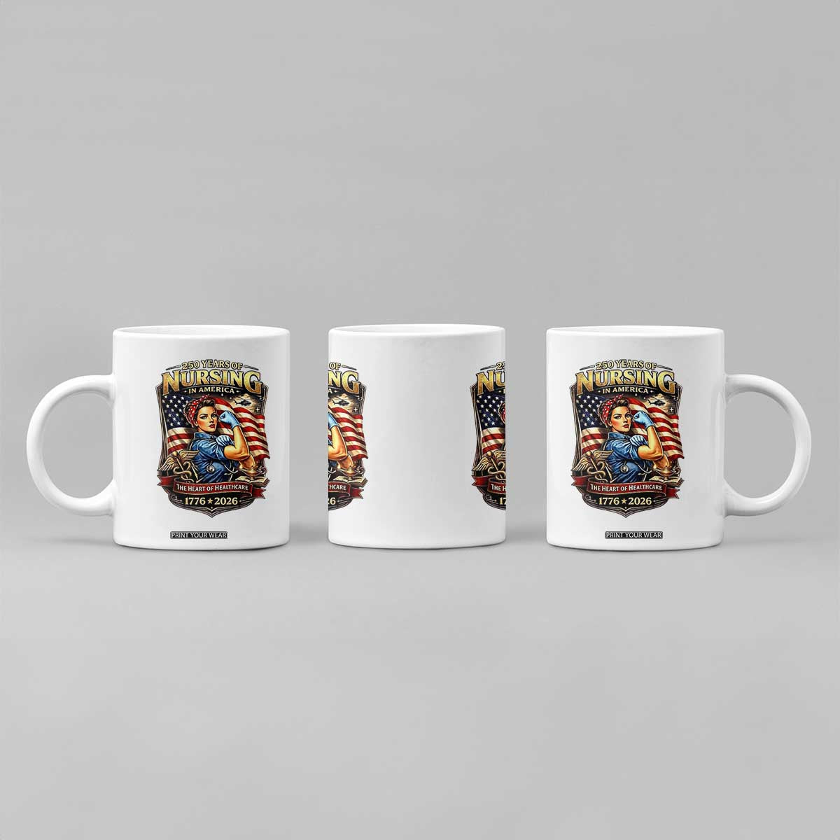 Patriotic Rosie Nurse Feminist Pride Coffee Mug 250 Years Of Nursing TS12 Print Your Wear