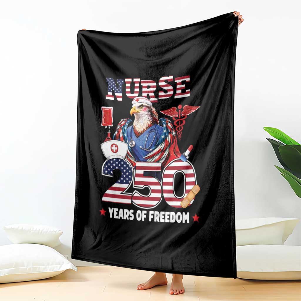 Bald Eagle Nurse 250 Years Of Freedom Throw Blanket Patriotic American Nurse Gift TS12 Print Your Wear