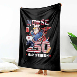 Bald Eagle Nurse 250 Years Of Freedom Throw Blanket Patriotic American Nurse Gift TS12 Print Your Wear