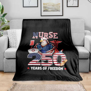 Bald Eagle Nurse 250 Years Of Freedom Throw Blanket Patriotic American Nurse Gift TS12 Print Your Wear