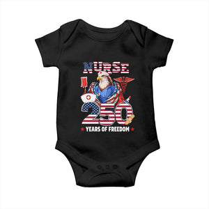 Bald Eagle Nurse 250 Years Of Freedom Baby Onesie Patriotic American Nurse Gift TS12 Black Print Your Wear