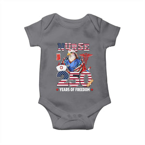 Bald Eagle Nurse 250 Years Of Freedom Baby Onesie Patriotic American Nurse Gift TS12 Charcoal Print Your Wear