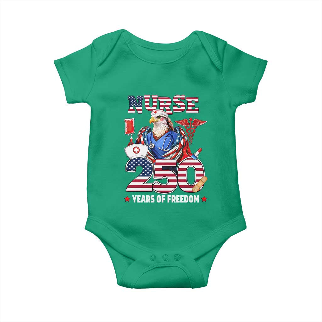 Bald Eagle Nurse 250 Years Of Freedom Baby Onesie Patriotic American Nurse Gift TS12 Irish Green Print Your Wear