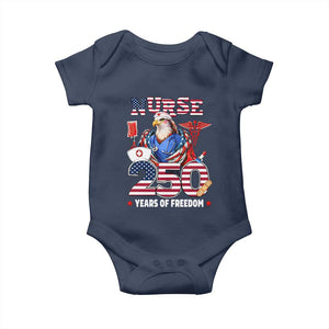 Bald Eagle Nurse 250 Years Of Freedom Baby Onesie Patriotic American Nurse Gift TS12 Navy Print Your Wear
