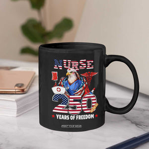 Bald Eagle Nurse 250 Years Of Freedom Coffee Mug Patriotic American Nurse Gift TS12 Print Your Wear
