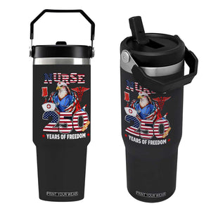 Bald Eagle Nurse 250 Years Of Freedom Flip Straw Tumbler Patriotic American Nurse Gift TS12 One Size: 30 oz Black Print Your Wear