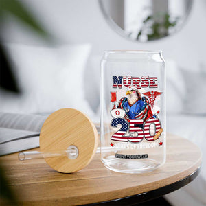 Bald Eagle Nurse 250 Years Of Freedom Glass Can Patriotic American Nurse Gift TS12 Print Your Wear