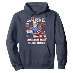 Bald Eagle Nurse 250 Years Of Freedom Hoodie Patriotic American Nurse Gift TS12 Navy Print Your Wear