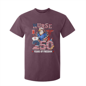 Bald Eagle Nurse 250 Years Of Freedom T Shirt For Kid Patriotic American Nurse Gift TS12 Maroon Print Your Wear