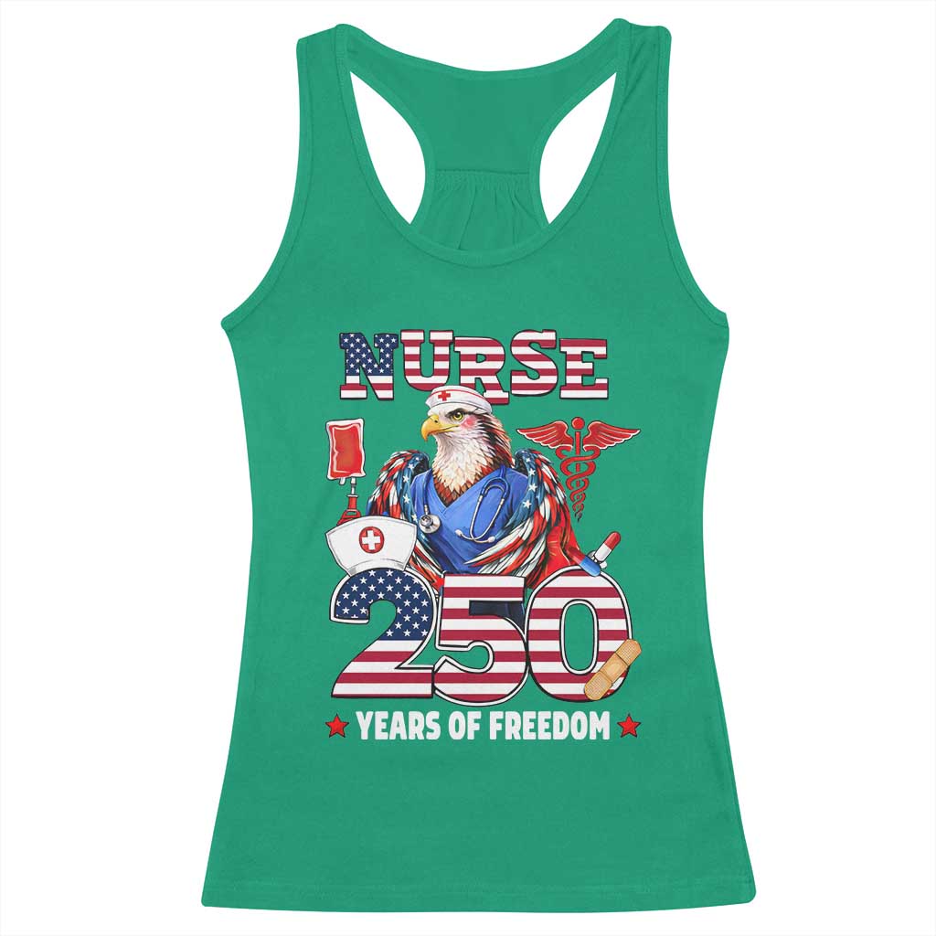 Bald Eagle Nurse 250 Years Of Freedom Racerback Tank Top Patriotic American Nurse Gift TS12 Irish Green Print Your Wear