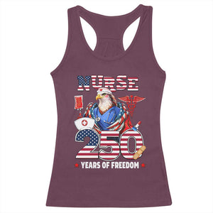 Bald Eagle Nurse 250 Years Of Freedom Racerback Tank Top Patriotic American Nurse Gift TS12 Maroon Print Your Wear