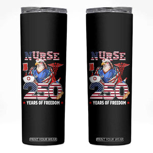 Bald Eagle Nurse 250 Years Of Freedom Skinny Tumbler Patriotic American Nurse Gift TS12 Black Print Your Wear