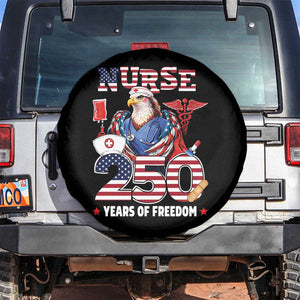 Bald Eagle Nurse 250 Years Of Freedom Spare Tire Cover Patriotic American Nurse Gift TS12 No hole Black Print Your Wear