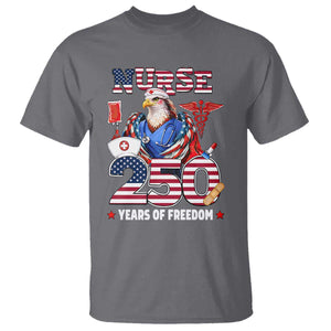 Bald Eagle Nurse 250 Years Of Freedom T Shirt Patriotic American Nurse Gift TS12 Charcoal Print Your Wear