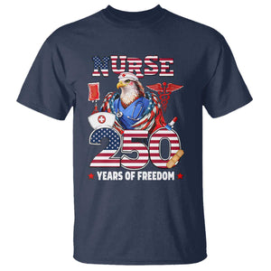 Bald Eagle Nurse 250 Years Of Freedom T Shirt Patriotic American Nurse Gift TS12 Navy Print Your Wear