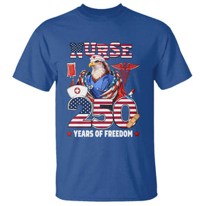 Bald Eagle Nurse 250 Years Of Freedom T Shirt Patriotic American Nurse Gift TS12 Royal Blue Print Your Wear