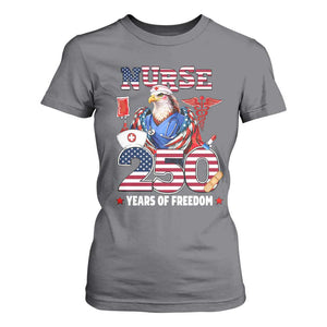 Bald Eagle Nurse 250 Years Of Freedom T Shirt For Women Patriotic American Nurse Gift TS12 Charcoal Print Your Wear