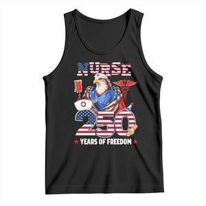 Bald Eagle Nurse 250 Years Of Freedom Tank Top Patriotic American Nurse Gift TS12 Black Print Your Wear