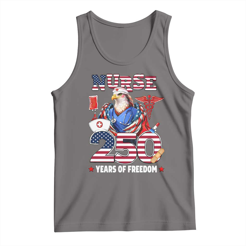 Bald Eagle Nurse 250 Years Of Freedom Tank Top Patriotic American Nurse Gift TS12 Deep Heather Print Your Wear