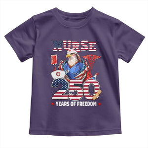Bald Eagle Nurse 250 Years Of Freedom Toddler T Shirt Patriotic American Nurse Gift TS12 Purple Print Your Wear