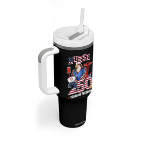 Bald Eagle Nurse 250 Years Of Freedom Tumbler With Handle Patriotic American Nurse Gift TS12 Print Your Wear
