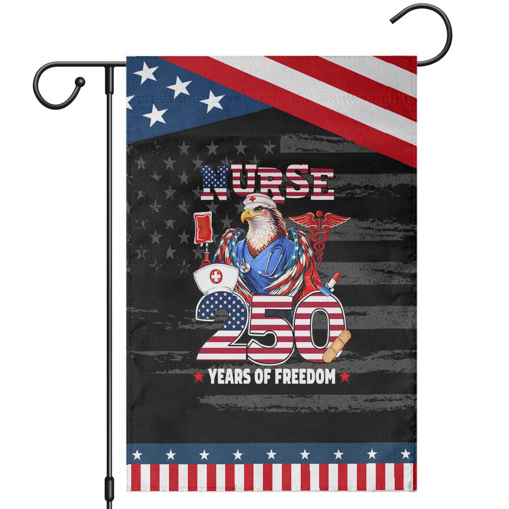 Bald Eagle Nurse 250 Years Of Freedom Garden Flag Patriotic American Nurse Gift TS12 Distressed Black Blue Print Your Wear
