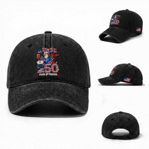 Bald Eagle Nurse 250 Years Of Freedom Washed Cotton Baseball Cap Patriotic American Nurse Gift TS12 Washed Cap Universal Fit Black Print Your Wear