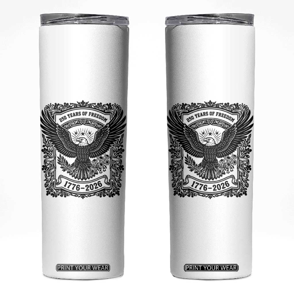 Cottagecore Patriotic Eagle 250th Anniversary USA Gift Skinny Tumbler TS12 White Print Your Wear