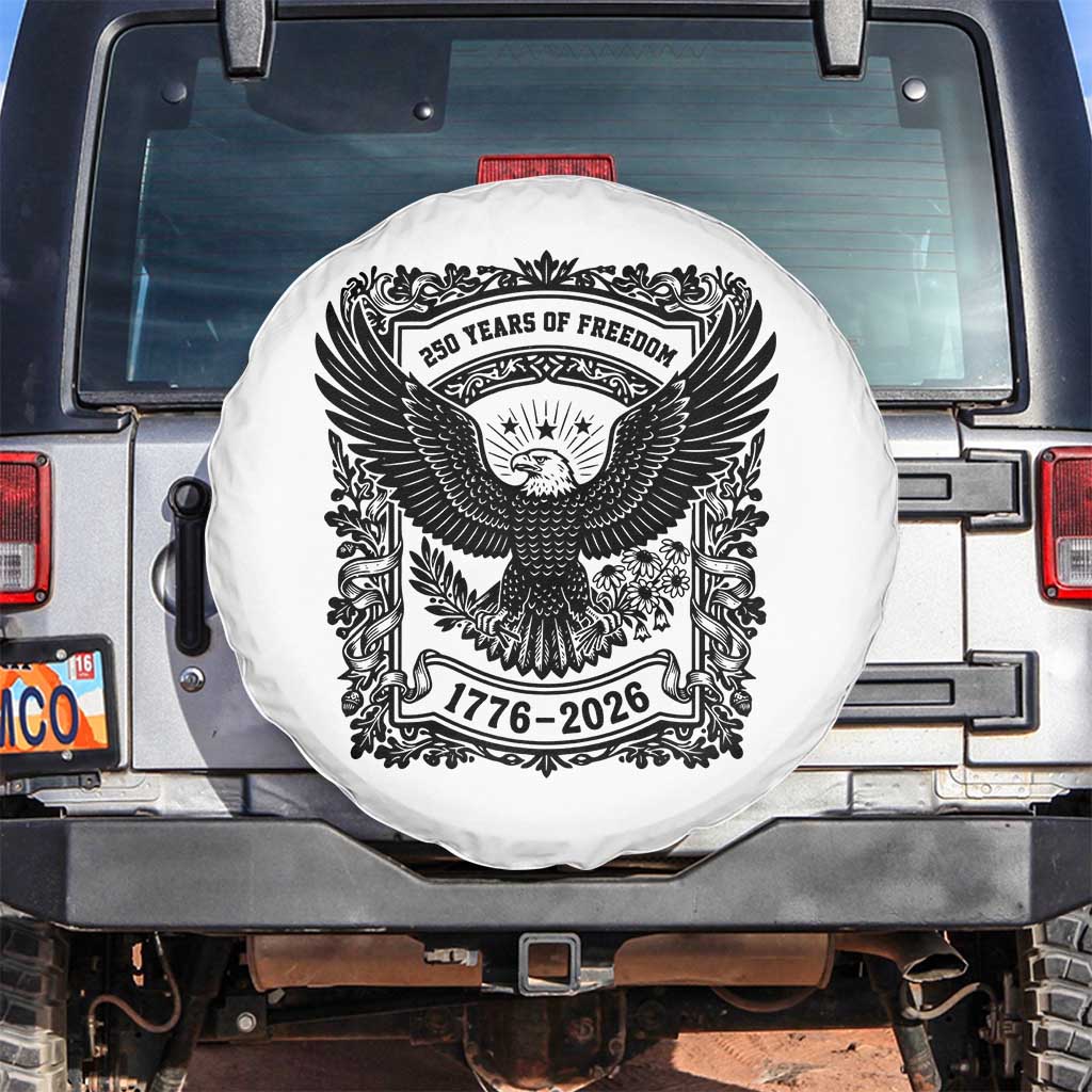 Cottagecore Patriotic Eagle 250th Anniversary USA Gift Spare Tire Cover TS12 No hole White Print Your Wear