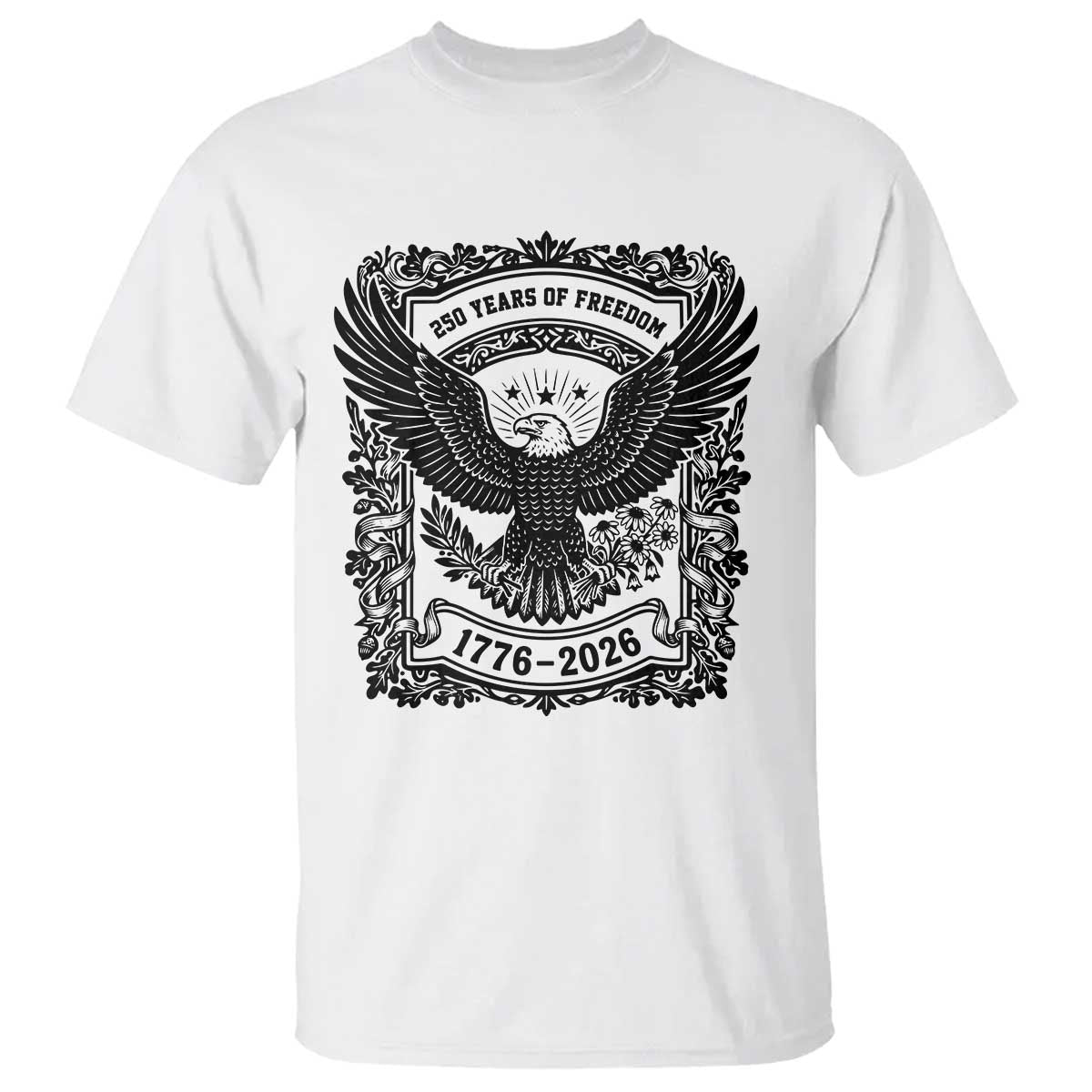 Cottagecore Patriotic Eagle 250th Anniversary USA Gift T Shirt TS12 White Print Your Wear