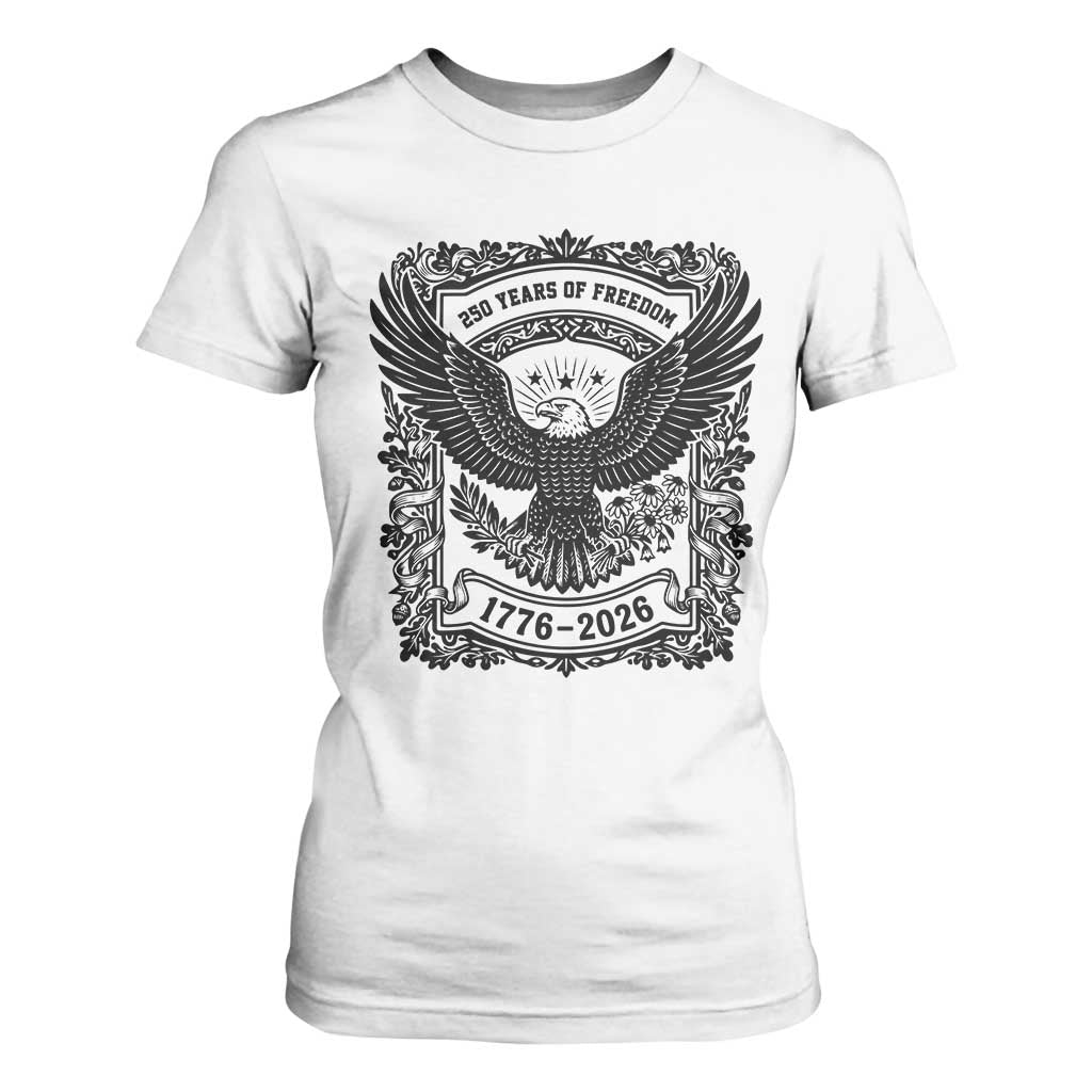 Cottagecore Patriotic Eagle 250th Anniversary USA Gift T Shirt For Women TS12 White Print Your Wear