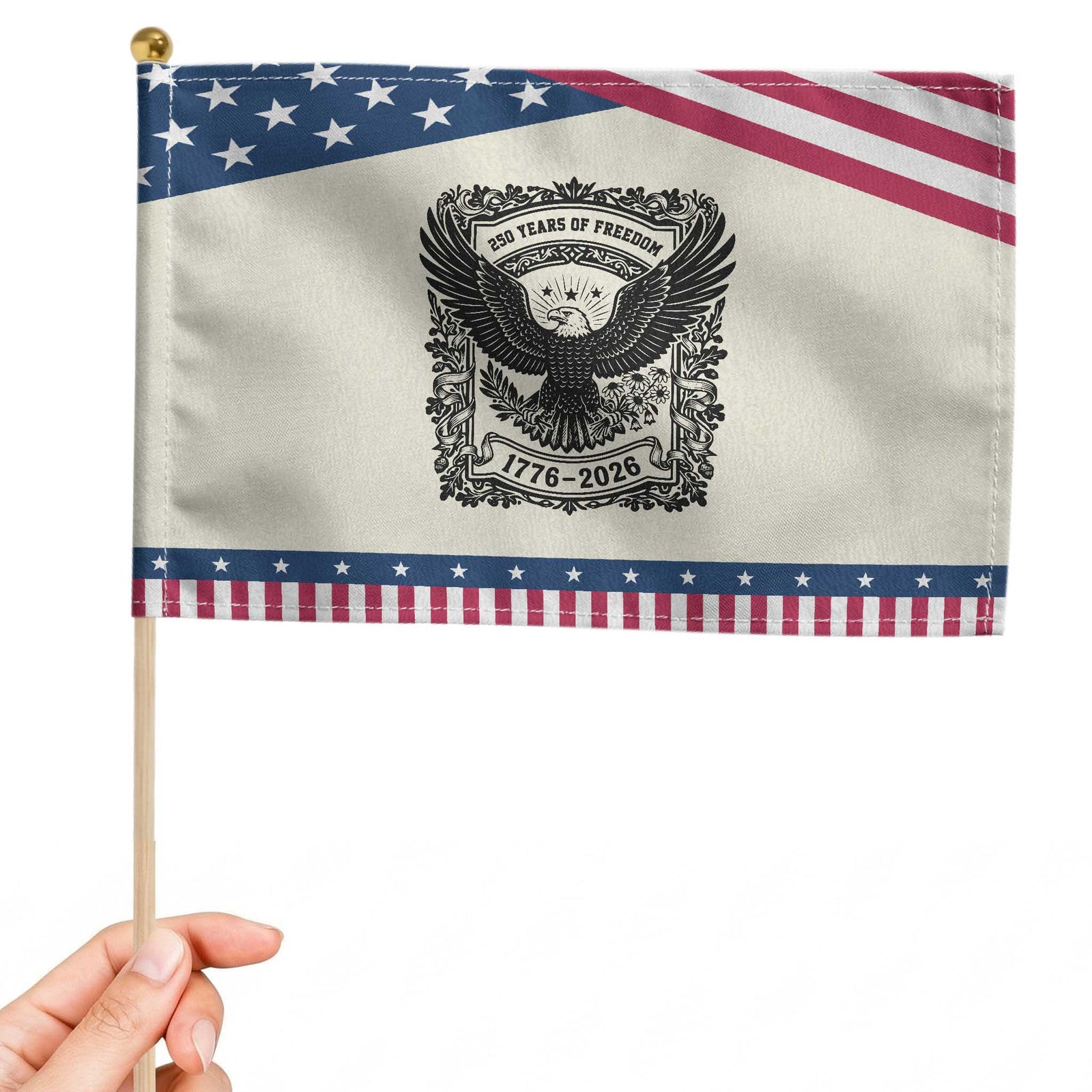 Cottagecore Patriotic Eagle 250th Anniversary USA Gift Patriotic Handheld Flag TS12 Modern 8.2