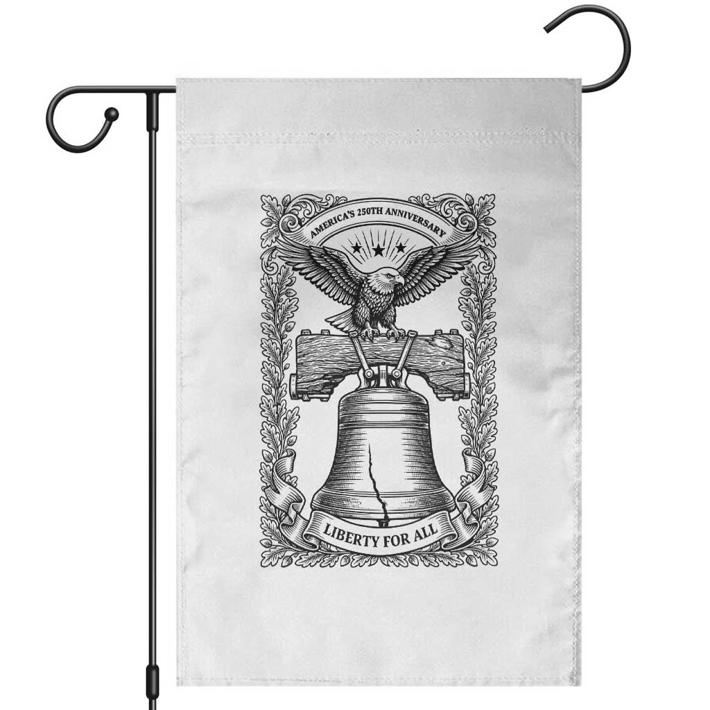 Cottagecore Patriotic Eagle Liberty Bell Garden Flag 250th Anniversary Gift TS12 White Print Your Wear