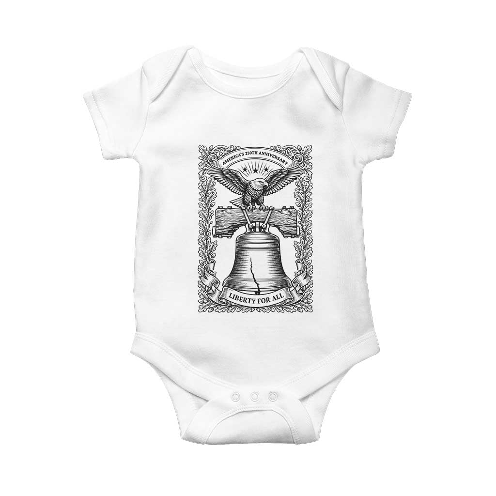 Cottagecore Patriotic Eagle Liberty Bell Baby Onesie 250th Anniversary Gift TS12 White Print Your Wear