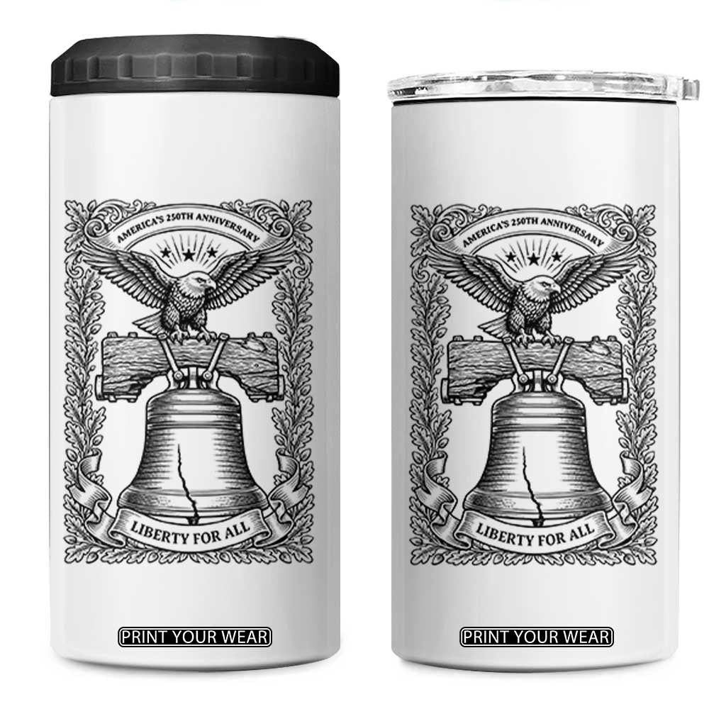 Cottagecore Patriotic Eagle Liberty Bell 4 in 1 Can Cooler Tumbler 250th Anniversary Gift TS12 One Size: 16 oz White Print Your Wear