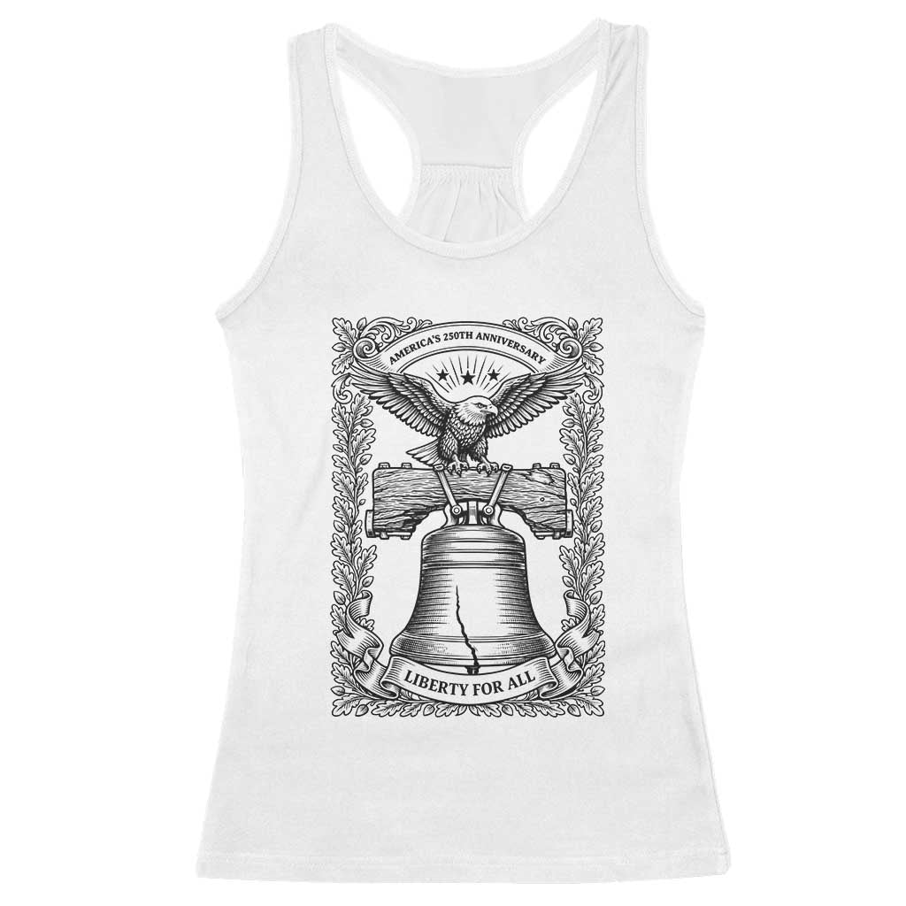 Cottagecore Patriotic Eagle Liberty Bell Racerback Tank Top 250th Anniversary Gift TS12 White Print Your Wear