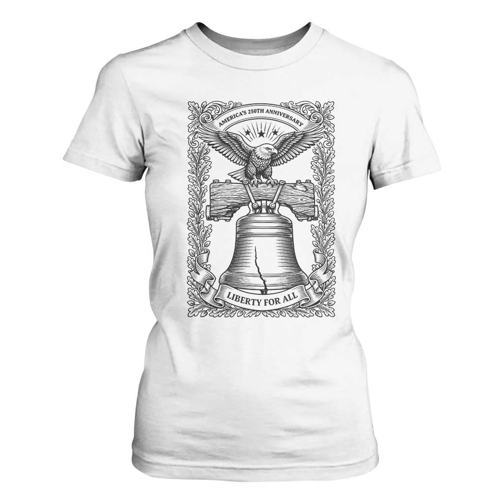 Cottagecore Patriotic Eagle Liberty Bell T Shirt For Women 250th Anniversary Gift TS12 White Print Your Wear