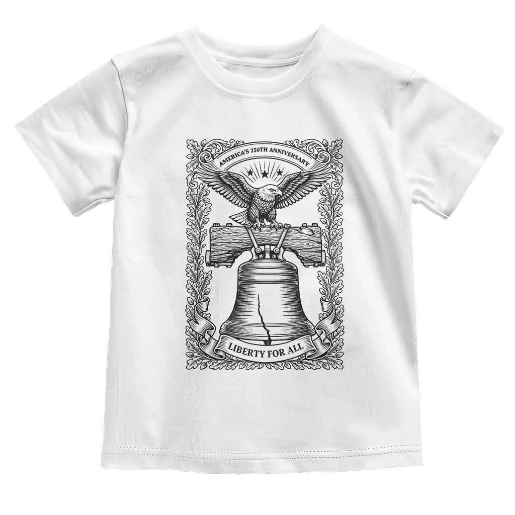 Cottagecore Patriotic Eagle Liberty Bell Toddler T Shirt 250th Anniversary Gift TS12 White Print Your Wear